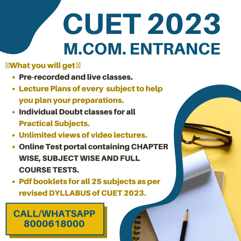 CUET 2023 M.com Entrance details